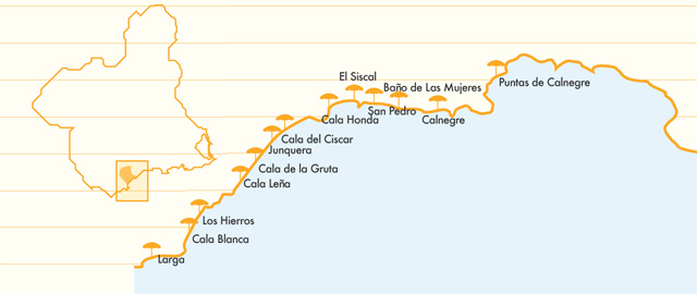 Plano de la costa de Calnegre